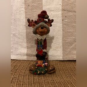 Vintage Christmas Reindeer Figurine – Holiday Decor – 8” Tall